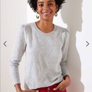 LOFT grey heart sweater - S